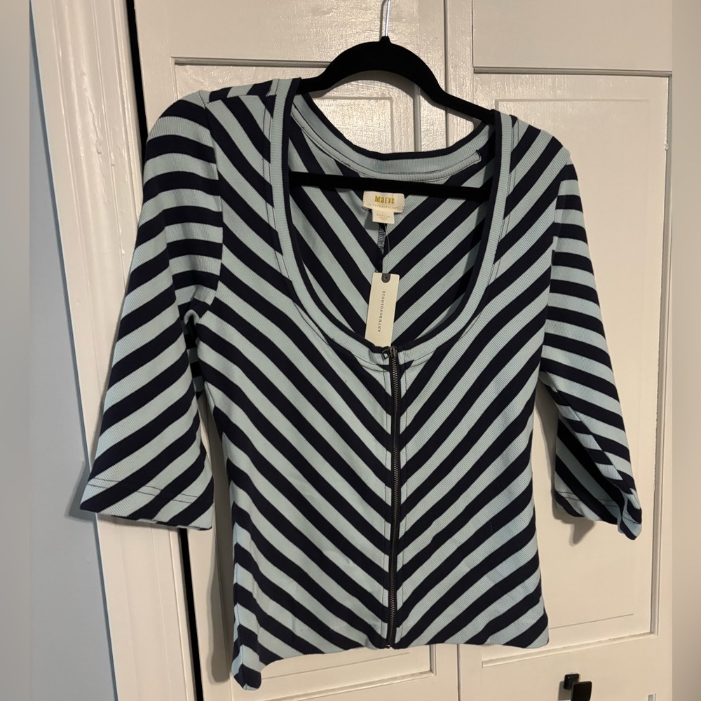 Anthropologie quarter sleeve striped shirt